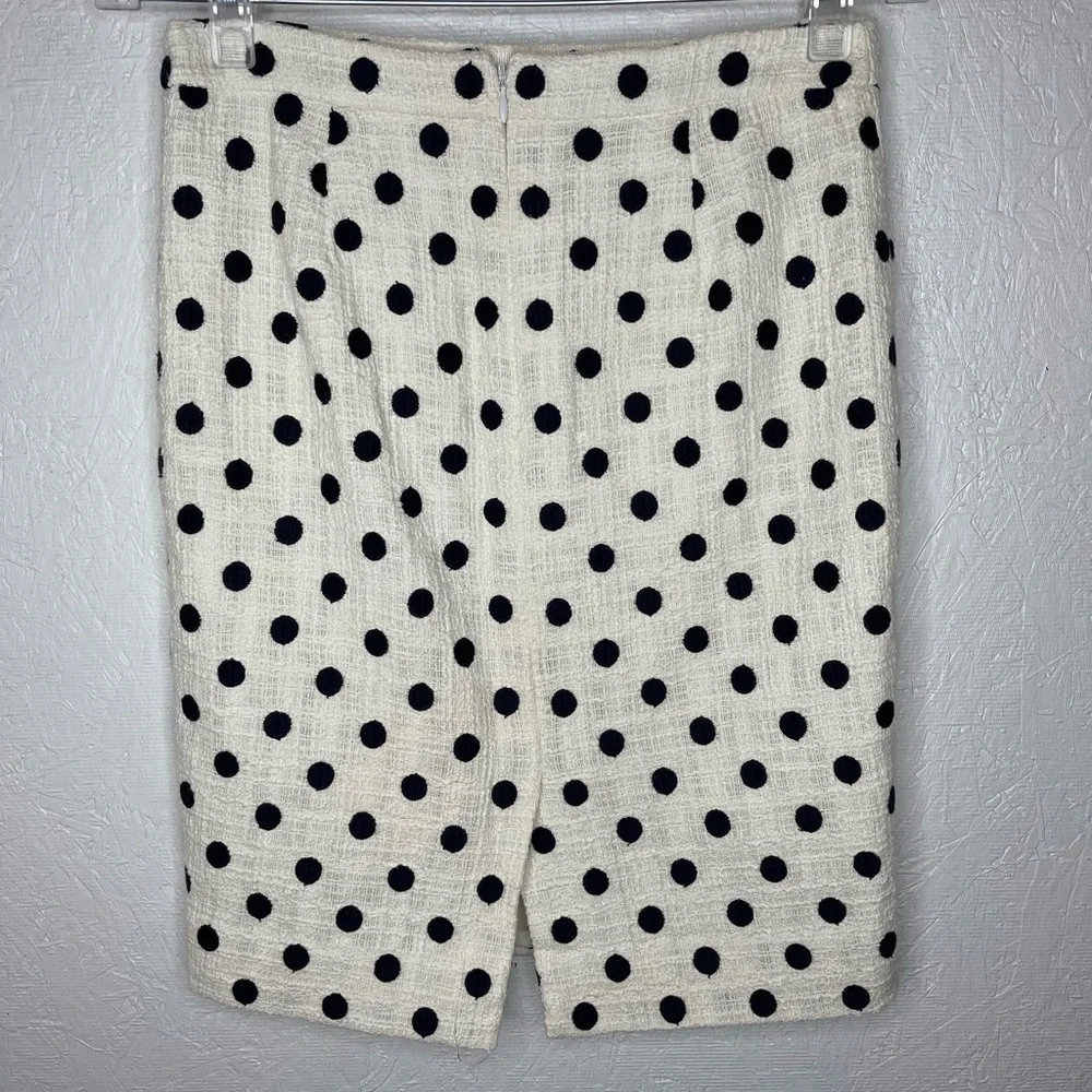 J Crew Polk a Dot Pencil Skirt Zipper Closure Business Casual Size 0 Petite